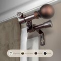 Kd Encimera 0.625 in. Jayden Double Curtain Rod with 84 to 120 in. Extension, Cocoa KD3714613